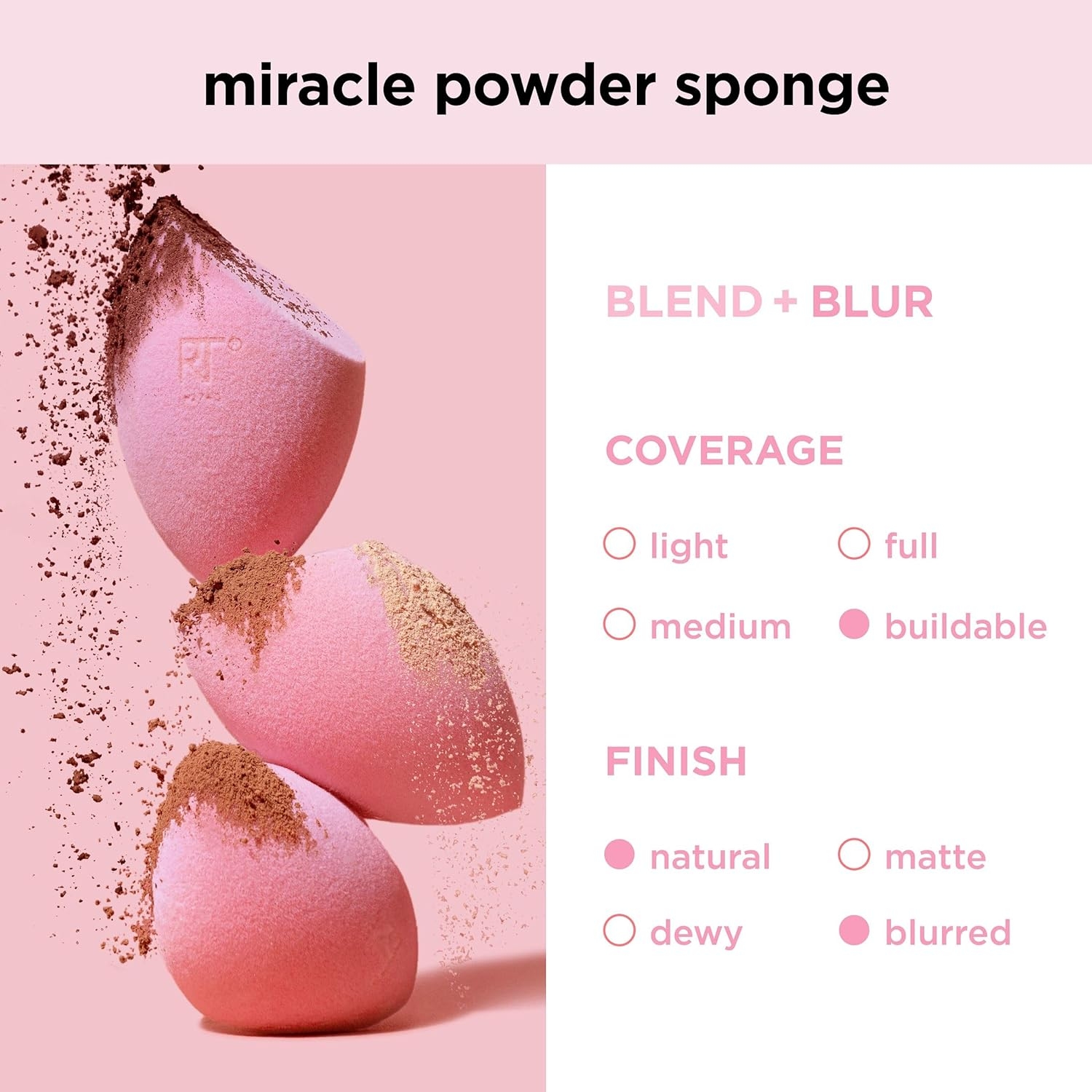 Real Techniques Miracle Airblend Sponge, Matte Makeup Blending Sponge, For Liquid, Cream, & Powder Products, Offers Medium To Full Coverage, Foundation Sponge, Packaging May Vary, 1 Count - Image 24