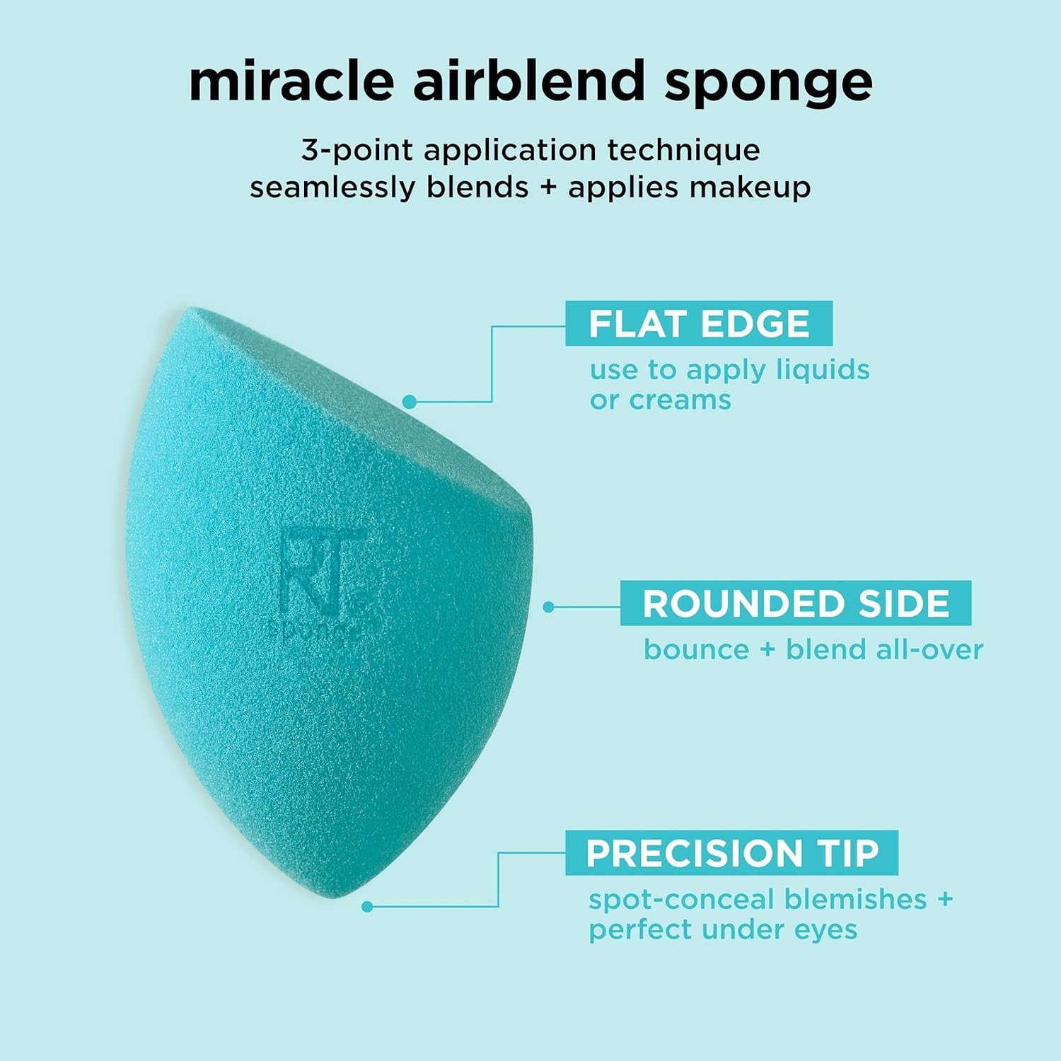 Real Techniques Miracle Airblend Sponge, Matte Makeup Blending Sponge, For Liquid, Cream, & Powder Products, Offers Medium To Full Coverage, Foundation Sponge, Packaging May Vary, 1 Count - Image 5