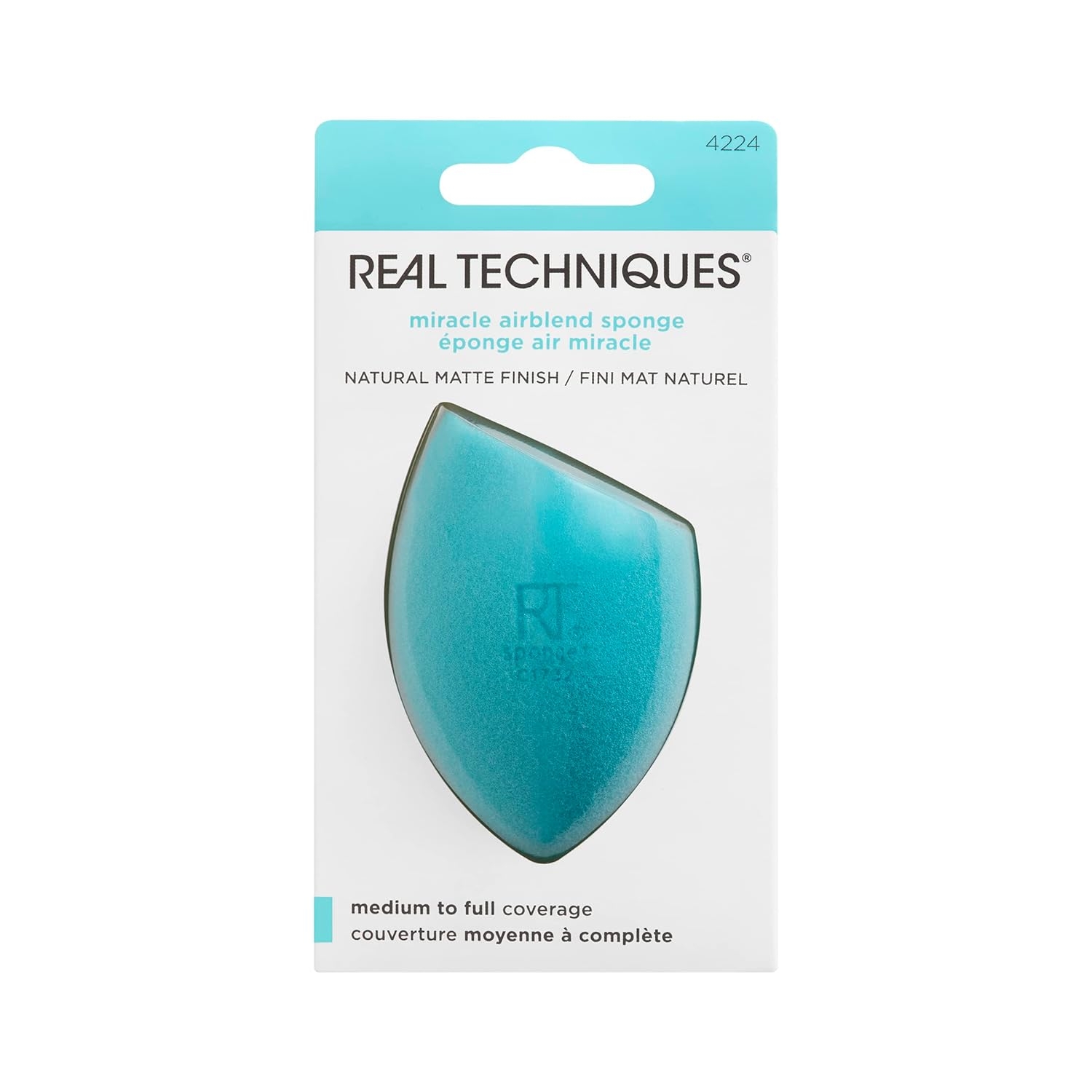 Real Techniques Miracle Airblend Sponge, Matte Makeup Blending Sponge, For Liquid, Cream, & Powder Products, Offers Medium To Full Coverage, Foundation Sponge, Packaging May Vary, 1 Count - Image 2