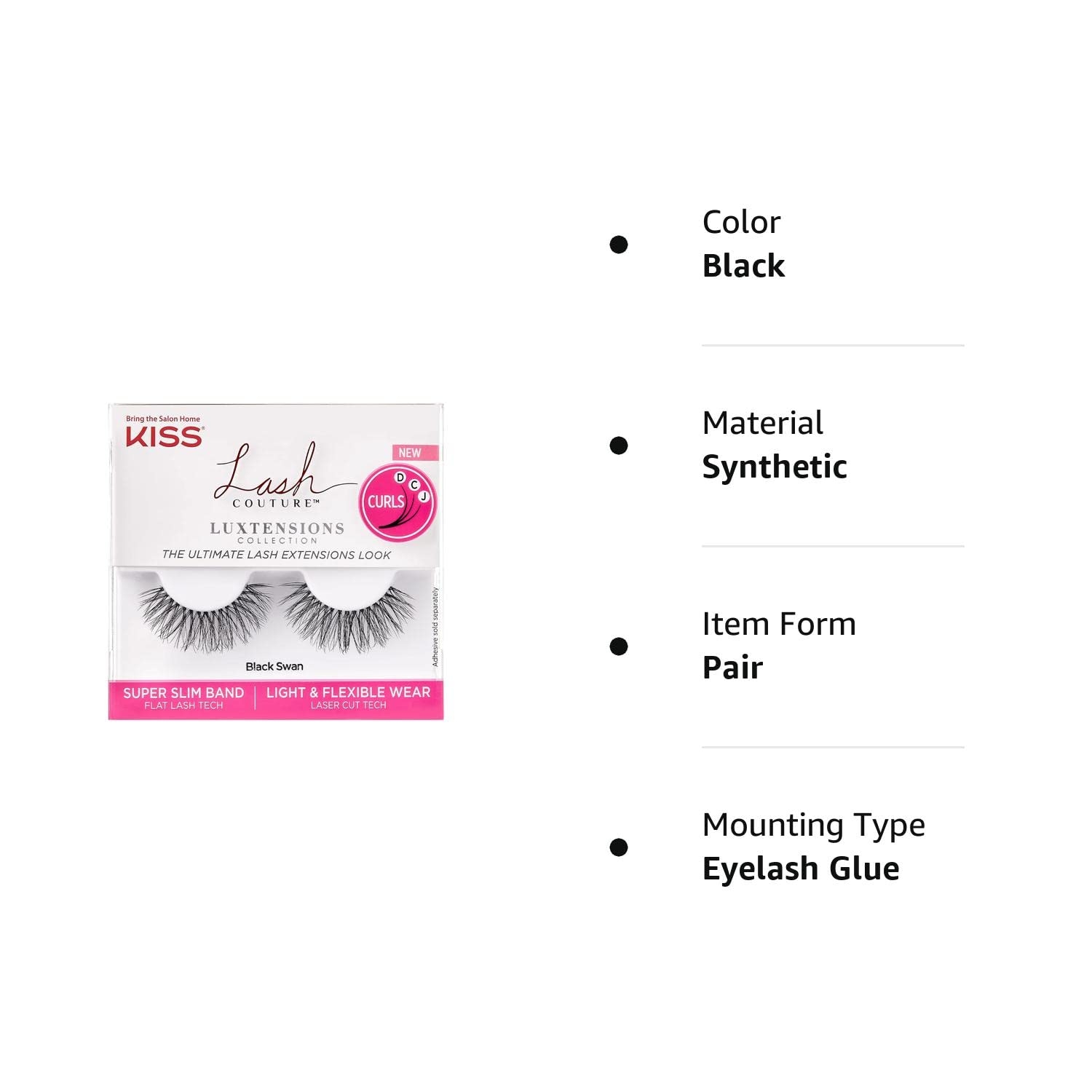 KISS Lash Couture Luxtension False Eyelashes, Royal Silk', 10 mm, Includes 1 Pair Of Lash, Contact Lens Friendly, Easy to Apply, Reusable Strip Lashes - Image 19