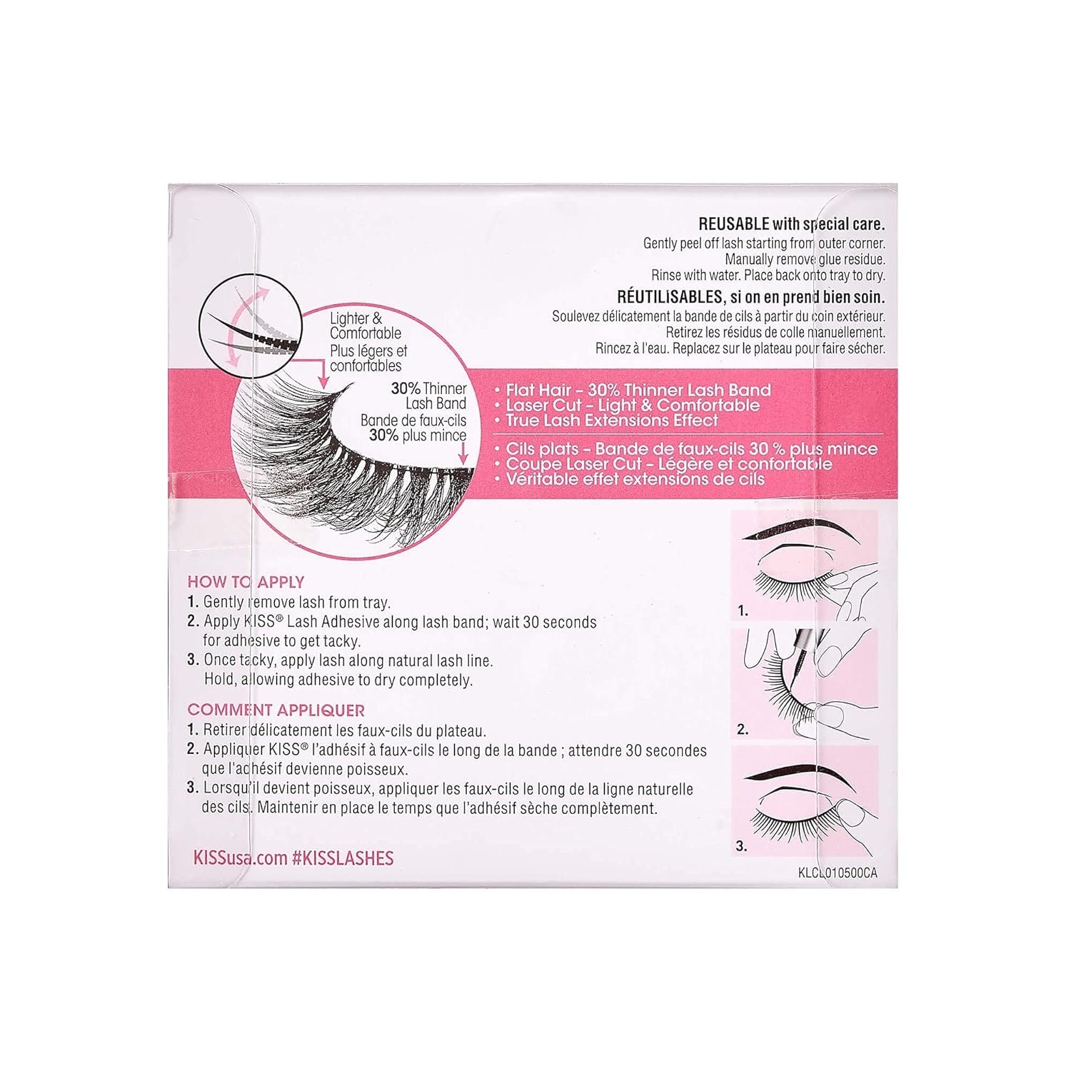 KISS Lash Couture Luxtension False Eyelashes, Royal Silk', 10 mm, Includes 1 Pair Of Lash, Contact Lens Friendly, Easy to Apply, Reusable Strip Lashes - Image 15