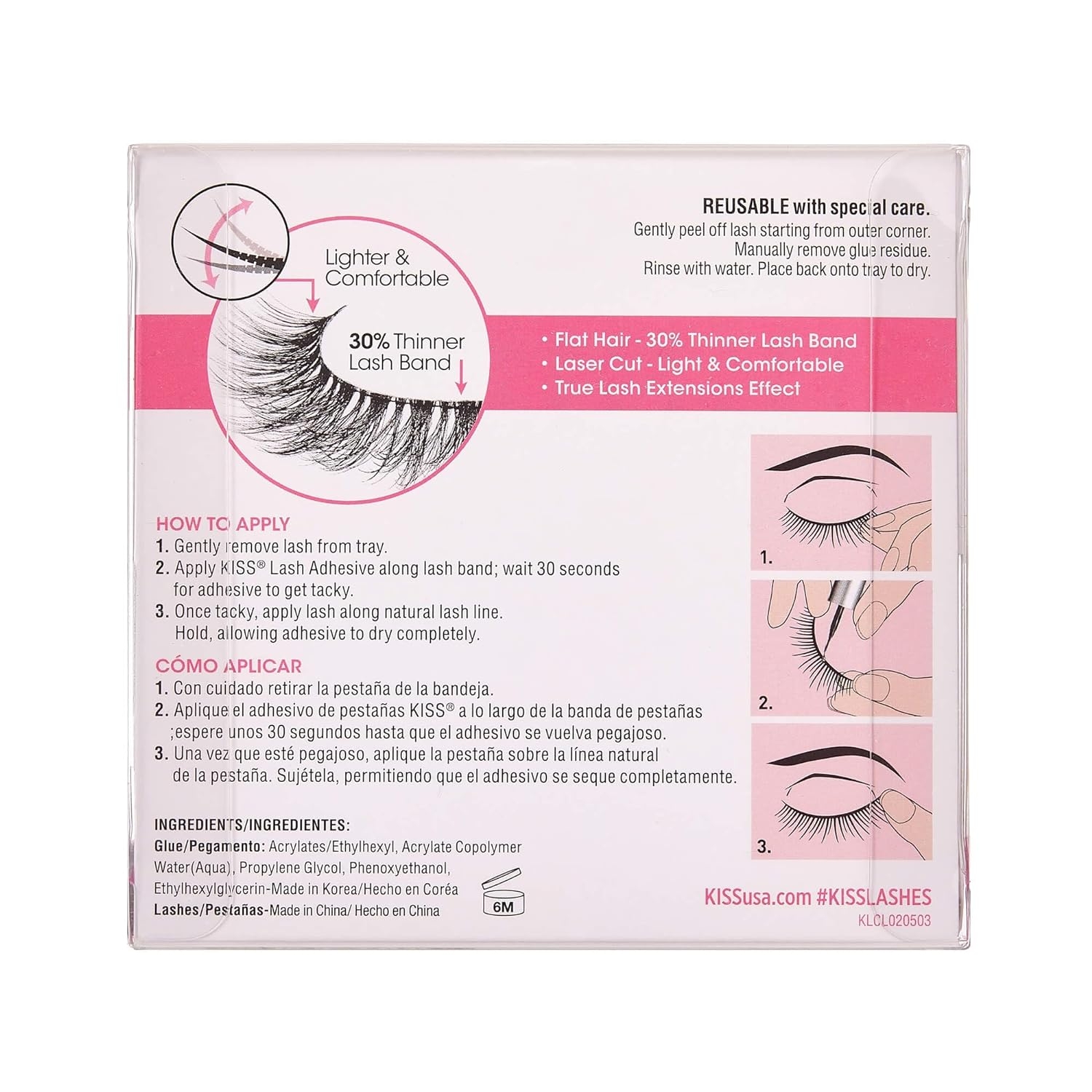 KISS Lash Couture Luxtension False Eyelashes, Royal Silk', 10 mm, Includes 1 Pair Of Lash, Contact Lens Friendly, Easy to Apply, Reusable Strip Lashes - Image 3