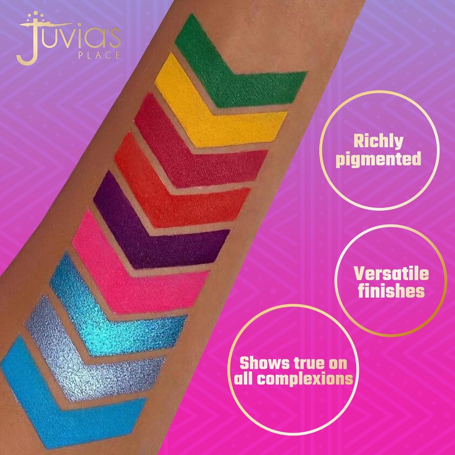 Juvia's Place The Warrior III - Deep Emerald Green Red Violet Cerulean Blue, Shades of 9 - Eyeshadow Palette, Professional Eye Makeup Pigmented Eyeshadow Palette Makeup Palette Eye Color & Shine - Image 6