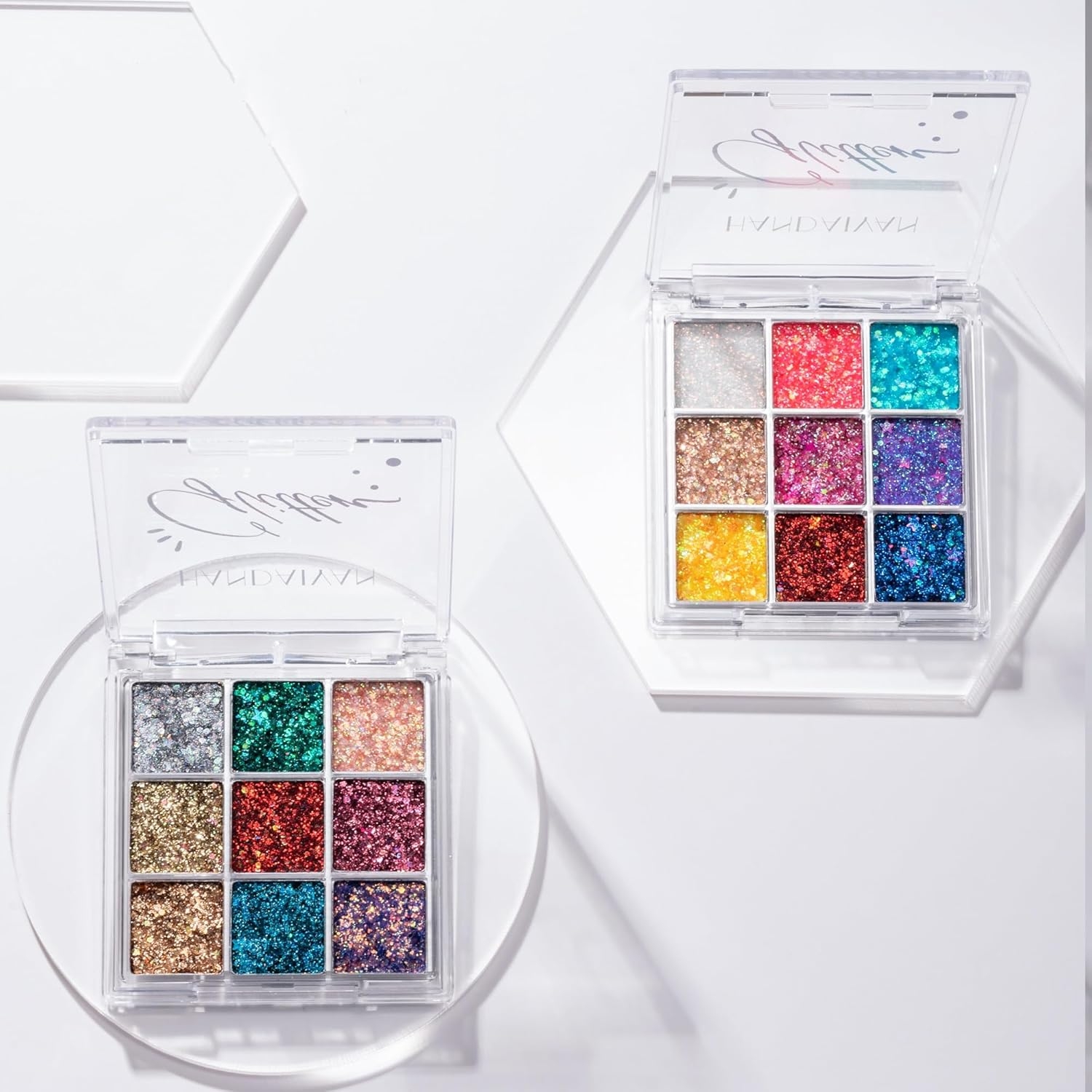 Jolilab Body Glitter Palette,9 Colors Sparkle Shimmer Glitter Gel with High Pigmented Colouration,Longlasting for Face Body Eye and More Party Makeup (1+2) - Image 6