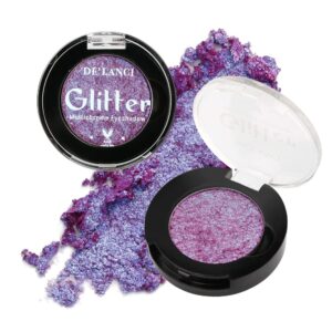 Afflano Minerals Metallic Eyeshadow - Intense Color Shifting Multichrome Sparkling Glitter, Highly Pigmented Electric Purple Duo Chrome Chameleon Eyemazing Effect