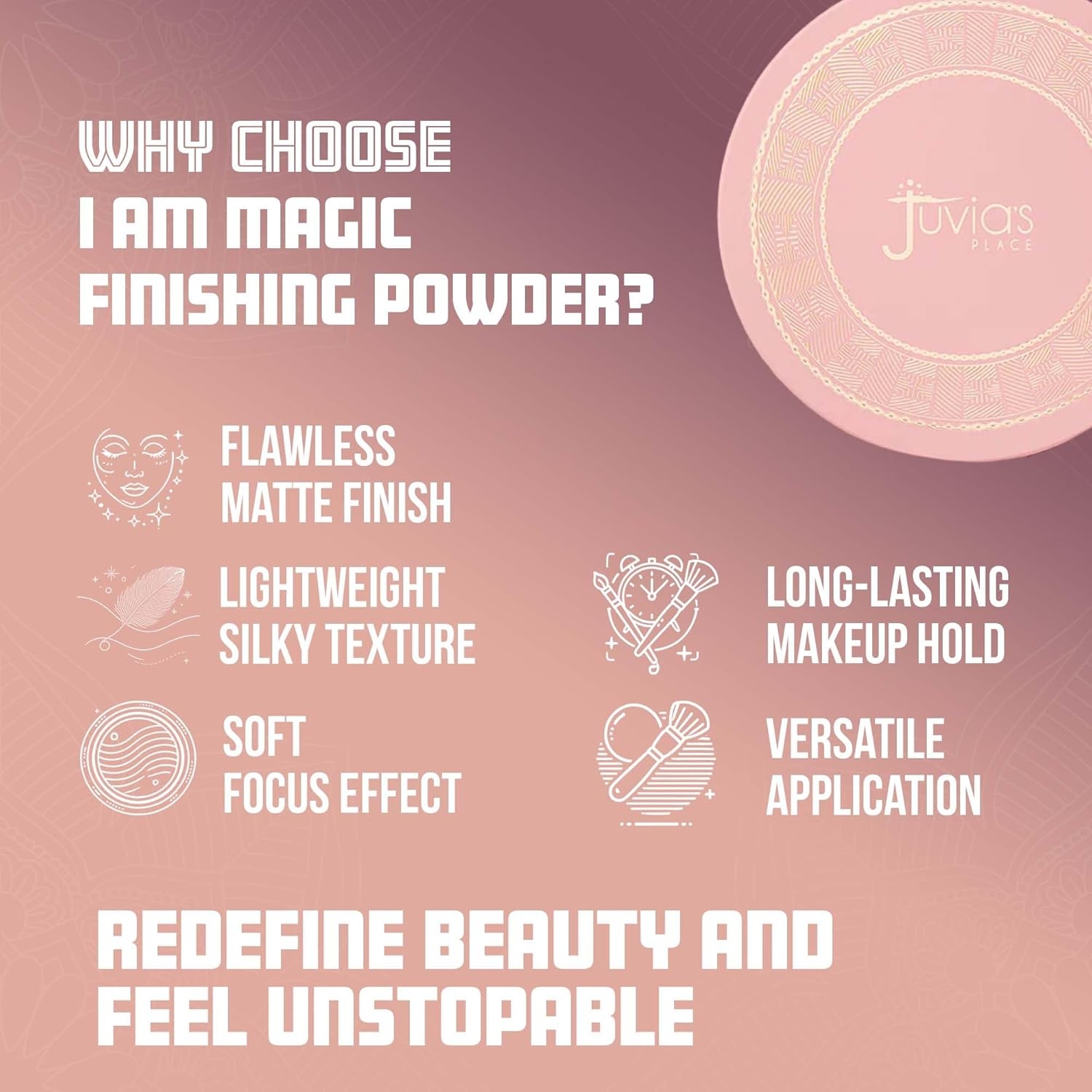 Juvia's Place I Am Magic Silky Finishing Powder - Cotton Candy – Lightweight Loose Face Powder for Women, Makeup for Under Eye & Face - Talc & Paraben Free - Flawless Matte Finish for Everyday Use - Image 35