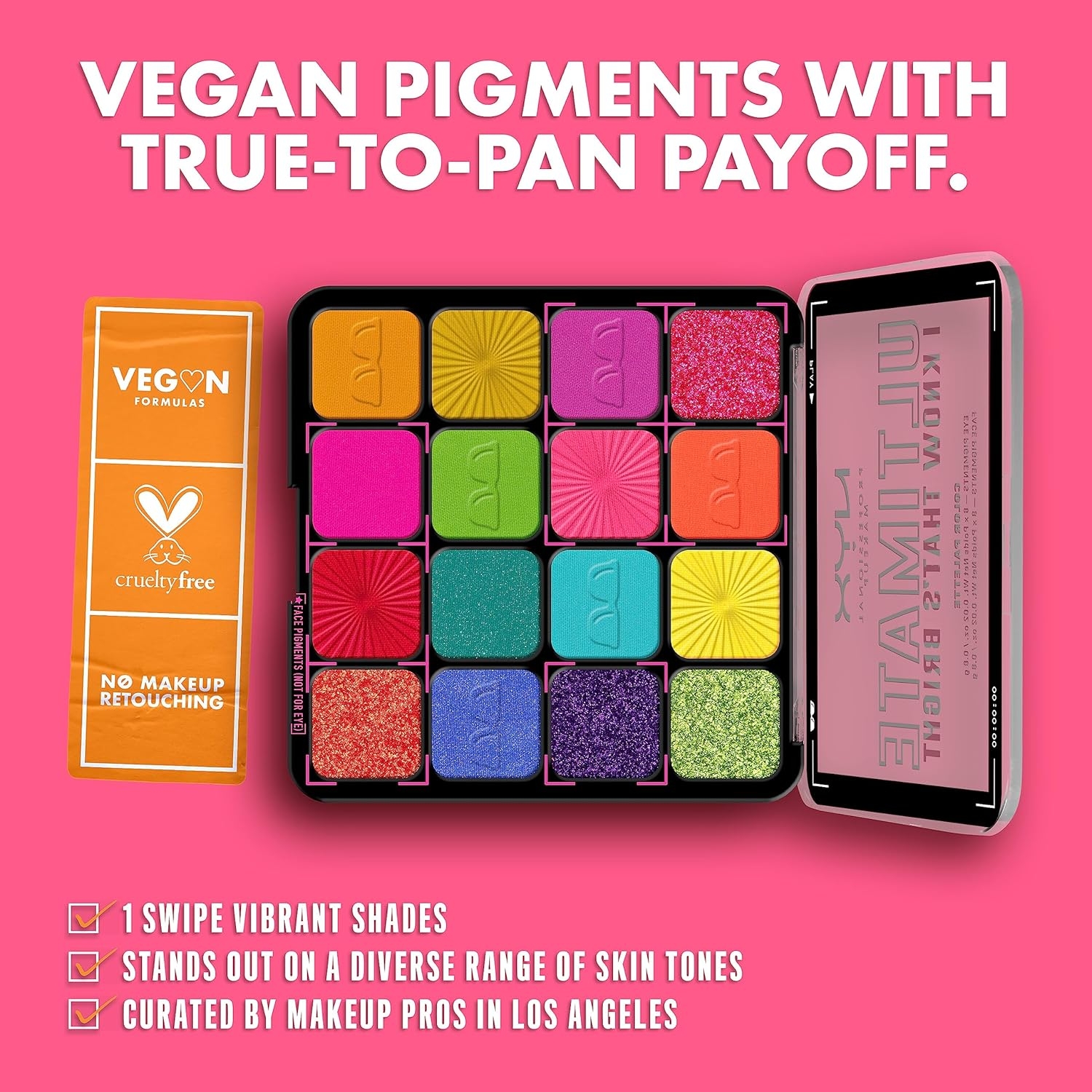 NYX PROFESSIONAL MAKEUP, Ultimate Shadow Palette, Eyeshadow Palette - I Know That's Bright - Image 48