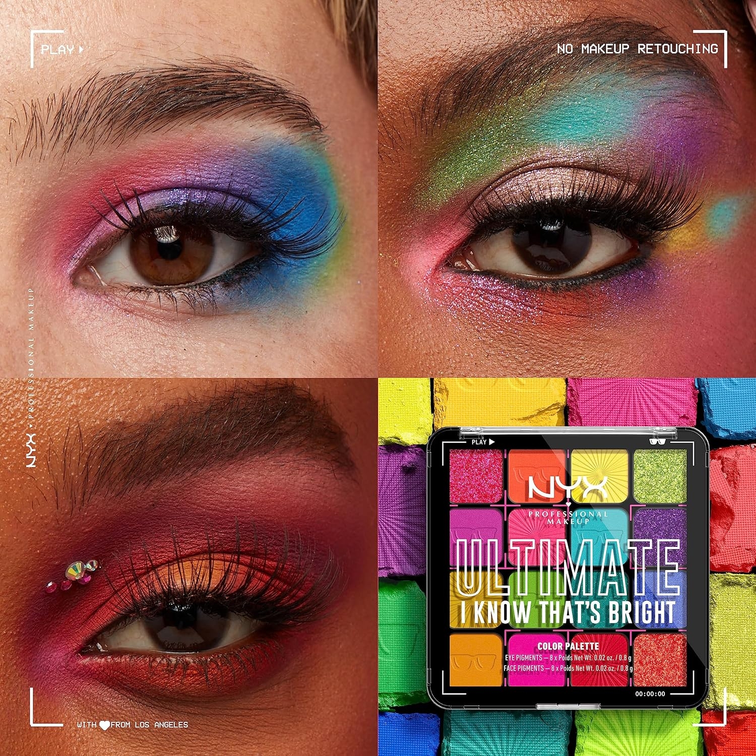 NYX PROFESSIONAL MAKEUP, Ultimate Shadow Palette, Eyeshadow Palette - I Know That's Bright - Image 49