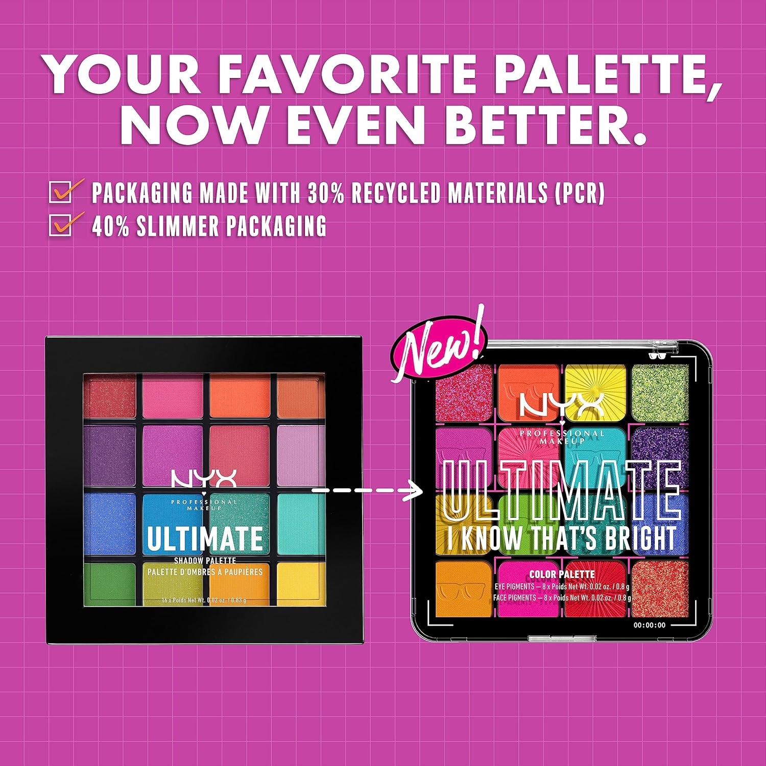 NYX PROFESSIONAL MAKEUP, Ultimate Shadow Palette, Eyeshadow Palette - I Know That's Bright - Image 52