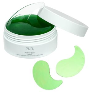 PÜR MINERALS Hydrogel Rejuvenating Under Eye Patches, Mellow Eyes - Hydrates, Plumps & Brightens Under Eye - Hemp Seed Oil, Green Tea Extract, Kiwi Fruit Extract - Cruelty & Gluten Free - 30 Pairs