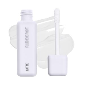 about-face Matte Fluid Eye Paint White Noise – High-Pigment Liquid Eyeshadow, Long-Lasting, No-Budge Matte Finish, Vegan & Cruelty-Free (White)