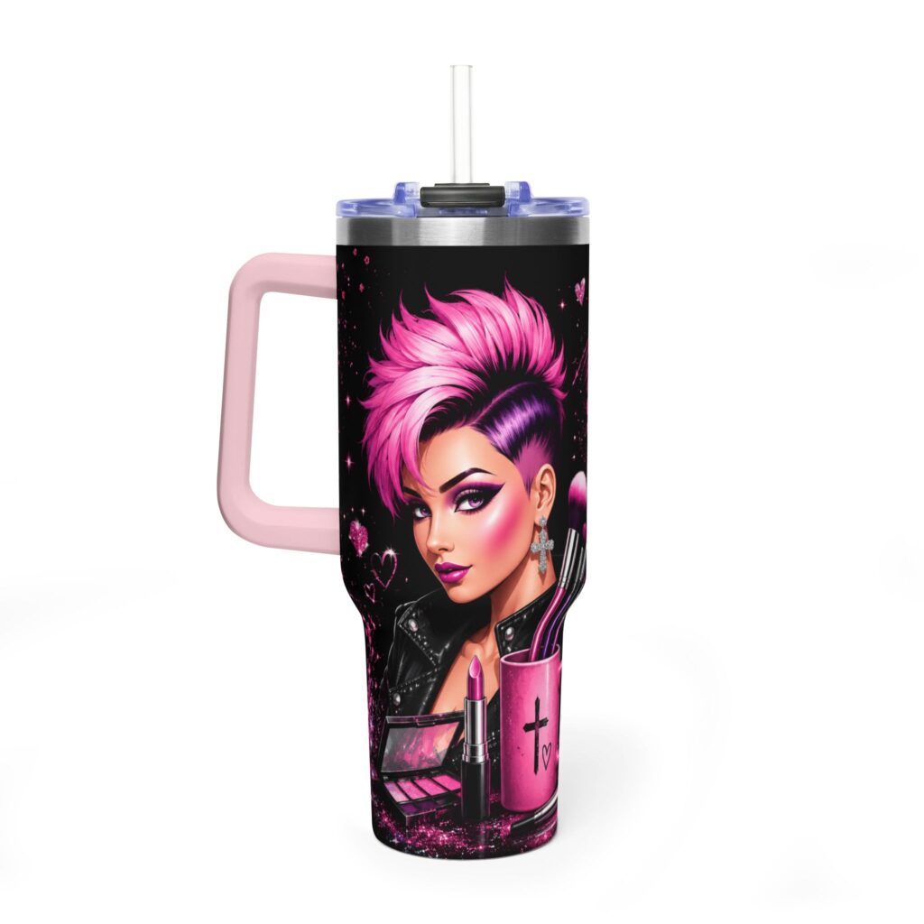 A Little Makeup & A Lot of Jesus Insulated Travel Cup | 40oz Thermal Tumbler for women