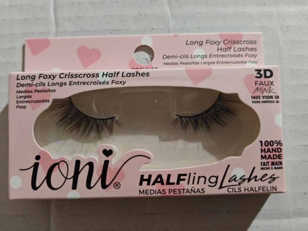 3D faux mink lashes (Long Foxy Crisscross Half Lashes)