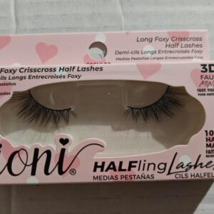 3D faux mink lashes (Long Foxy Crisscross Half Lashes)