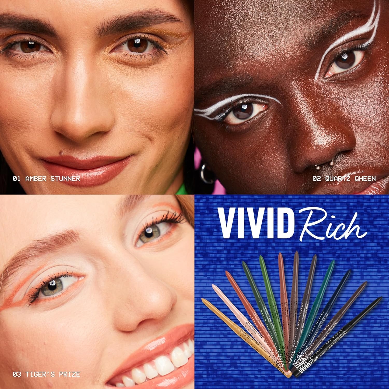 NYX PROFESSIONAL MAKEUP Mechanical Eye Pencil, Vivid Rich Mechanical, Creamy Retractable Eyeliner - Sapphire Bling, Deep Blue Eyeliner - Image 9